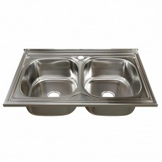 Мойка 60х80 (0,6) 2-х чаш вып 3 1/2