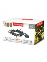 Гирлянда Vegas"Нить" 100 теплых LED ламп,8 реж.,10м, 220V, зеленый провод