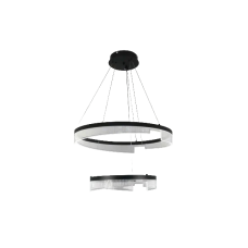 Светильник ElegantLight DZN-4509 ЧЕРНЫЙ D600+400/H1500/2/LED/.W 2.4G ZEBRA 23-12