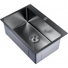 Мойка 65х45 (3,0) вып 3 1/2  MIXLINE PRO 22см с сиф черн. граф. нано