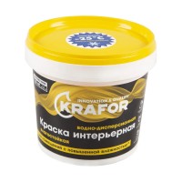 Краска ВД KRAFOR латексн. интер. влагост., 1,5 кг (желт.)