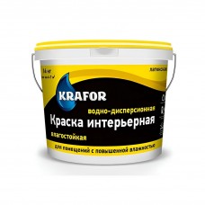 Краска ВД KRAFOR латексн. интер. влагост.,14 кг (желт.)