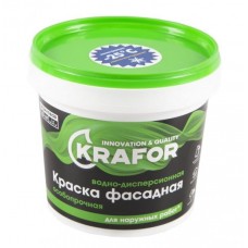 Краска ВД "KRAFOR" фасадная, особопрочн. 1,5 кг (зел.)