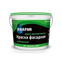 Краска ВД "KRAFOR" фасадная, особопрочн. 14 кг (зел.)