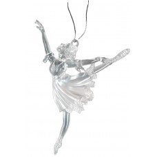 Украшение елочное "Балерина", розово-серебряная, 15см