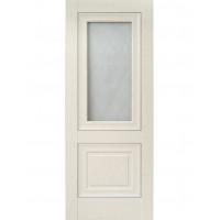 Дверное полотно остекленное 60 Модель 62 ясень белоснежный еврошпон