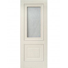 Дверное полотно остекленное 90 Модель 62 ясень белоснежный еврошпон