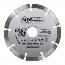 Диск алмазный Fast Cut (Быстрый рез) "MOS-Distar" 115х1.8х7х22.23