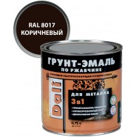 Грунт-эмаль по ржавчине 3 в 1 DALI коричневая, 0,75 л