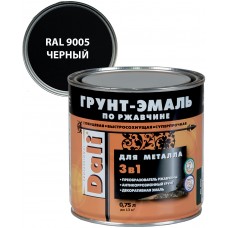 Грунт-эмаль по ржавчине 3 в 1 DALI черная, 0,75 л