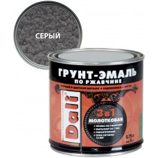 Грунт-эмаль по ржавчине 3 в 1 DALI молотковая серая, 0,75 л