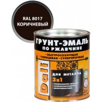 Грунт-эмаль по ржавчине 3 в 1 DALI коричневая, 2 л
