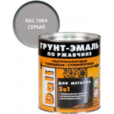 Грунт-эмаль по ржавчине 3 в 1 DALI серая, 2 л