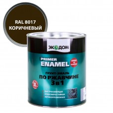 Грунт-эмаль по ржавчине 3 в 1 ЭкоДом коричневая, 2,2 кг