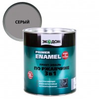 Грунт-эмаль по ржавчине 3 в 1 ЭкоДом серая, 2,2 кг