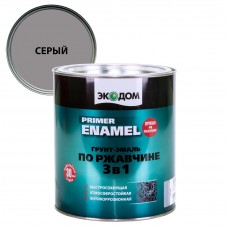 Грунт-эмаль по ржавчине 3 в 1 ЭкоДом серая, 2,2 кг