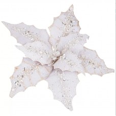 Украшение декор. Цветок Пуасеттия "Ажур" d=23см, с клипсой Украшение декор. Цветок Пуасеттия "Ажур" d=23см, с клипсой