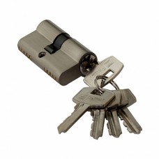 Цилиндр ключевой, ключ-ключ, 60 мм, 5 ключей, матовый никель Р 60С SN PALLINI