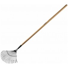 Грабли веерные Grinda 22-зубые, с деревянным черенком