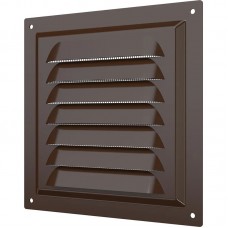 Решетка вентиляционная вытяжная стальная коричневая, 12х12 см